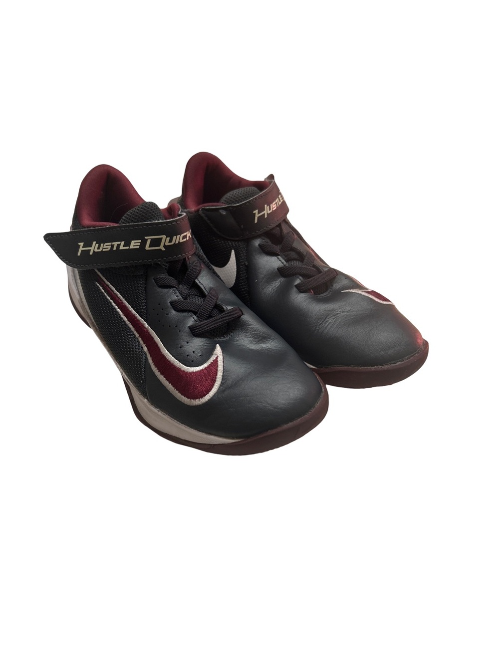 Nike Hustle Quick Boys Burgundy and Black Youth Sneaker Size 1Y
